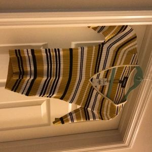 Yellow stripped sweater. Never worn